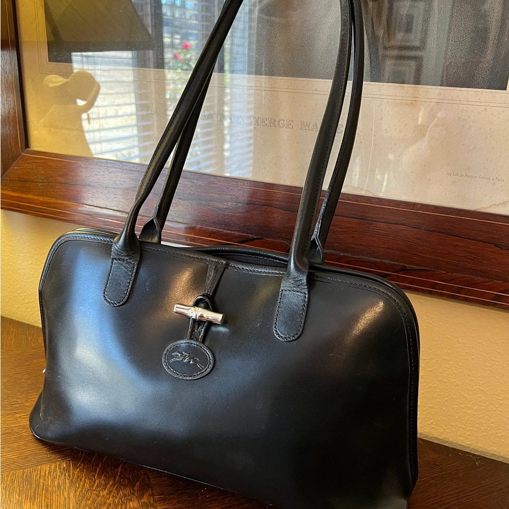 SOLD - Vintage Longchamp Roseau Leather Bag